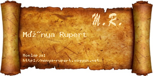 Mánya Rupert névjegykártya